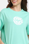 Zivame Hide N Seek Knit Cotton Shorts Set - Ice Green — thumbnail 5